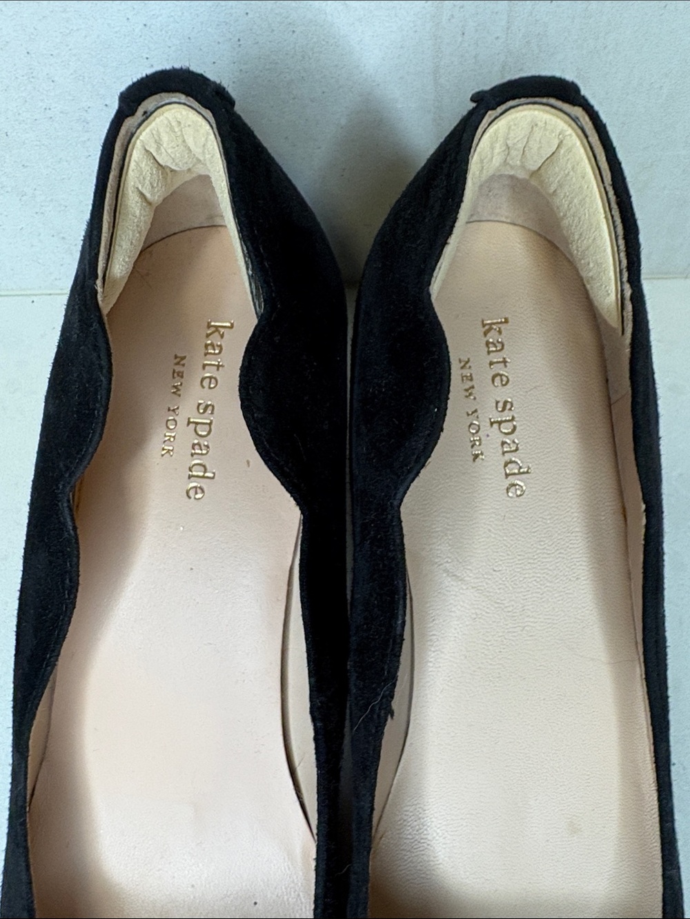 Kate Spade Black Suede Block Heels - Size 7 - Picture 2 of 8